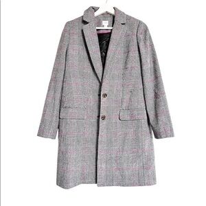 J. Crew Factory Glen plaid wool top coat size 0